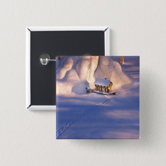 Little House in the Snow Button (Front & Back)