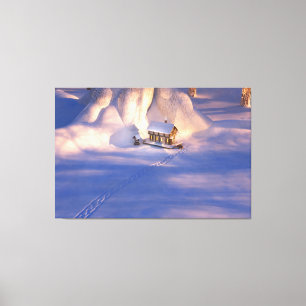 Little House in the Snow Canvas Print