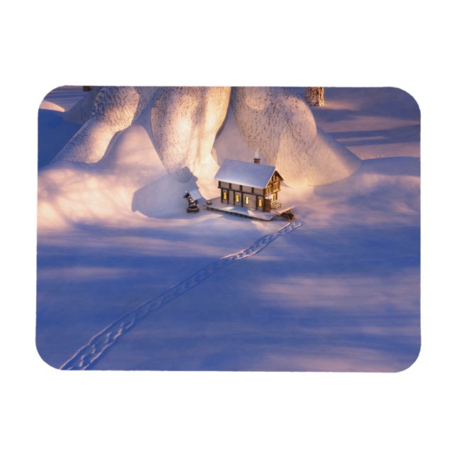 Little House in the Snow Flexible Magnet (Horizontal)