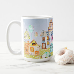 Little house landscape coffee mug