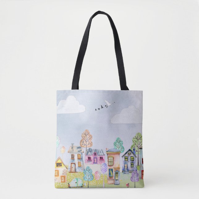 Little house landscape tote bag (Front)