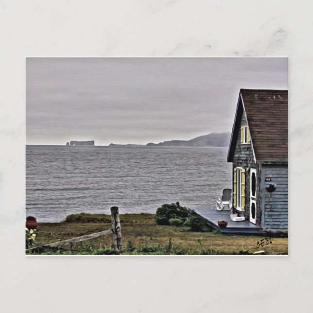 Little house looking at the St.Lawrence River Postcard (Front)