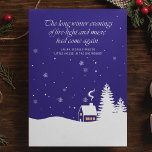 Little House on the Prairie Winter Quote Christmas Holiday Card<br><div class="desc">"The long winter evenings of fire-light and music had come again." To me that line from Laura Ingalls Wilder's "Little House on the Prairie" epitomizes the cozy pleasures of the Christmas season. I loved creating this snowy illustration that showed what I visualized. The inside of the card features a greeting...</div>