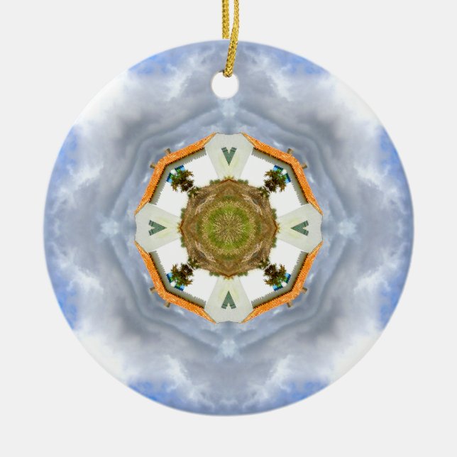 Little House on the Prarie Mandala Ceramic Ornament (Front)