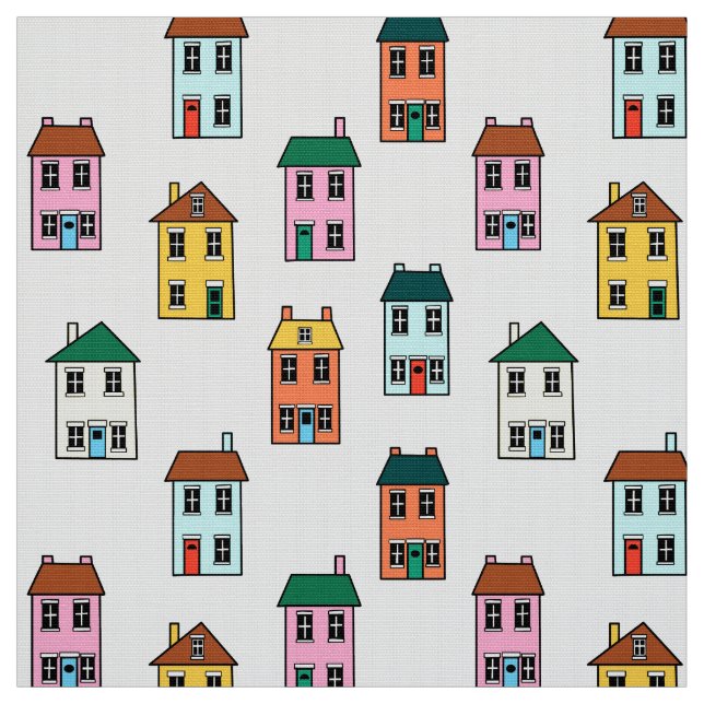 Little Houses Pattern Fabric (Swatch)