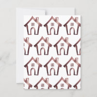 Little Houses We Have Moved Rose Gold & White Card