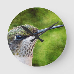 Little Hummer Round Clock