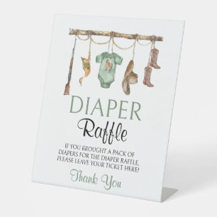 Little hunter Baby Shower Diaper Raffle Sign