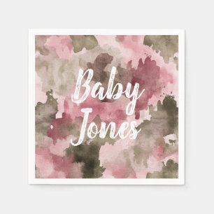 Little Hunter Duck Hunting Camo Girl Baby Shower Napkin