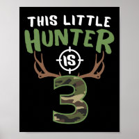 Little Hunter Is 3 Birthday Boys 3rd Birthday Deer