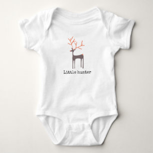 Little hunter with animated deer - customizable baby bodysuit