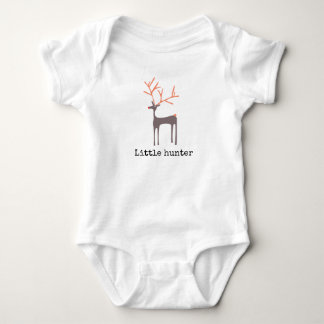 Little hunter with animated deer - customizable baby bodysuit