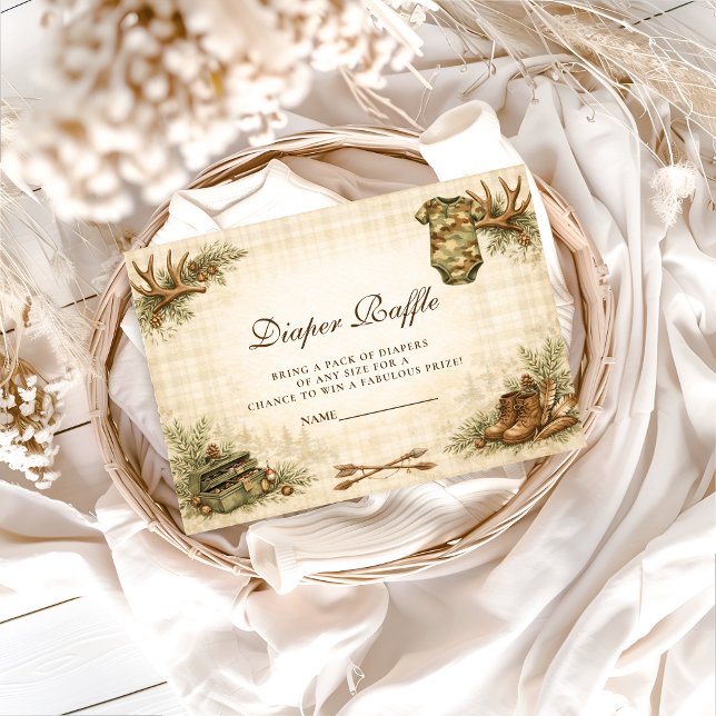 Little Hunter Woodland Keepsake Diapper Raffle Enclosure Card (Creator Uploaded)