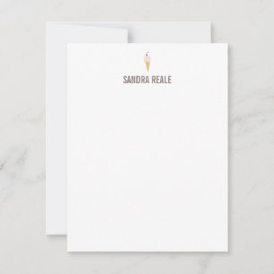 Little Ice Cream Cone Icon Personal Note Card