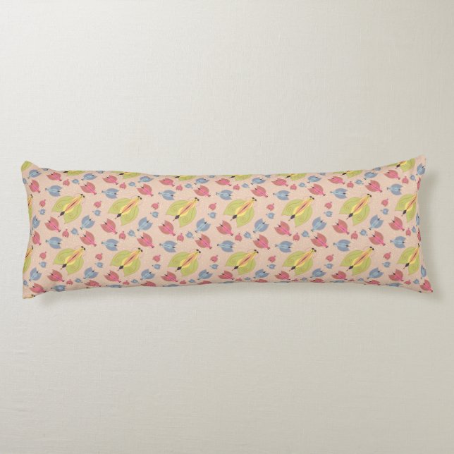 Little insect moth illustration light pattern body pillow (Back)