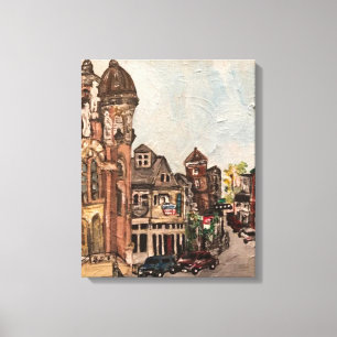 "Little Italy, Cleveland"  Ohio Painting by Willow Canvas Print