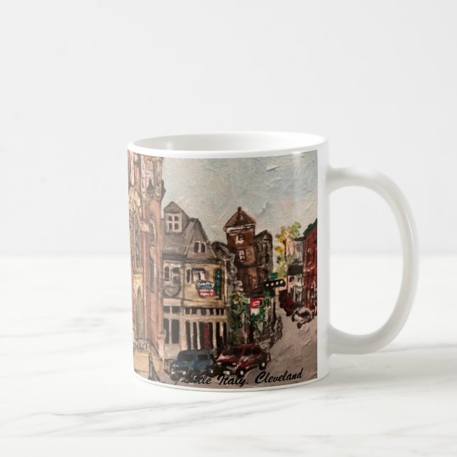Little Italy, Cleveland Ohio Painting on a Mug (Right)
