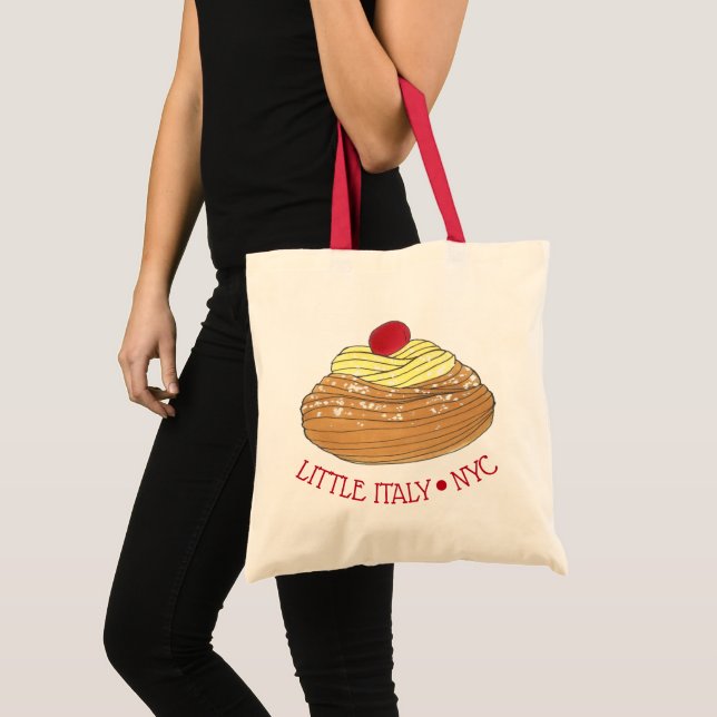 Little Italy NYC Italian Bakery Zeppole Pastry Tote Bag (Front (Product))