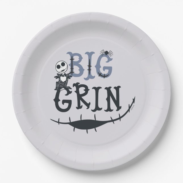 Little Jack Skellington - Big Grin Paper Plate (Front)