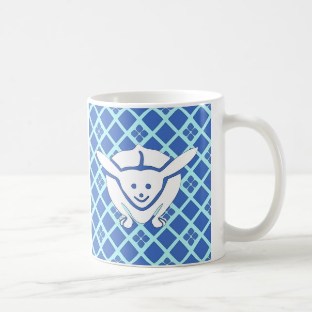 Little Japanese rabbit, blue Coffee Mug (Right)