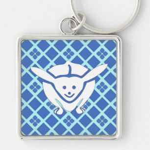 Little Japanese rabbit, blue Keychain
