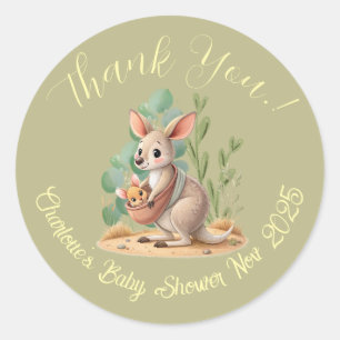 Little Joey Baby Shower Classic Round Sticker