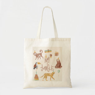 Little Jungle Animals Birthday Tote Bag