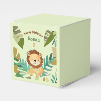 Little Jungle Prince Lion Birthday Favor Box
