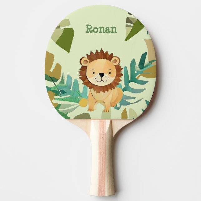 Little Jungle Prince Lion Birthday Ping Pong Paddle (Front)