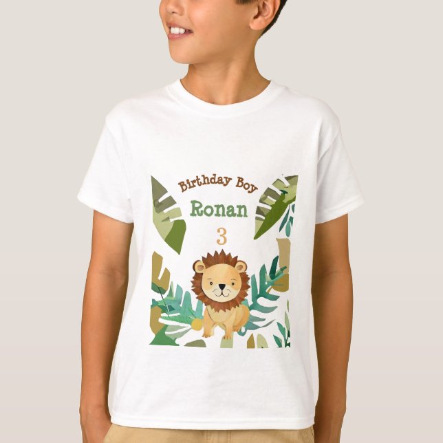 Little Jungle Prince Lion Birthday T-Shirt (Front)