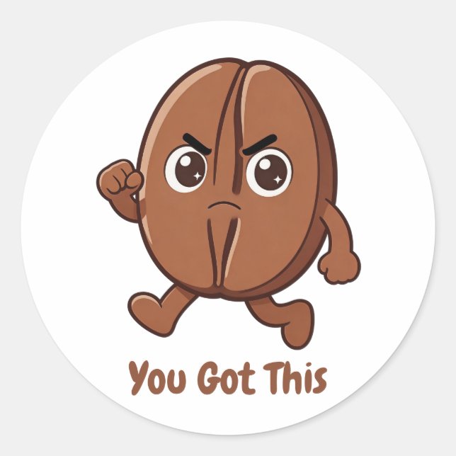 Little Kaka – Powered by Coffee Classic Round Sticker (Front)