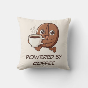 Little Kaka – Powered by Coffee Throw Pillow