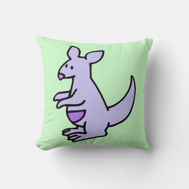 Little Kangaroo Throw Pillow (Front)