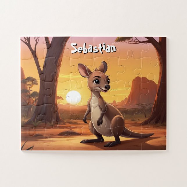 Little Kangaroo's Aussie Personalized Jigsaw Puzzle (Horizontal)