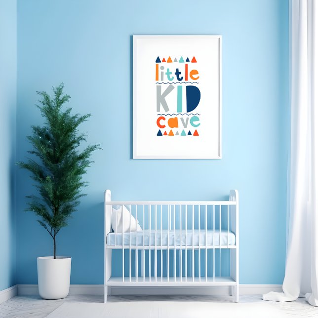 Little Kid Cave Colourful Typography Kids Poster (Creator Uploaded)