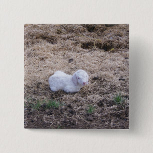 Little Kid in a Field 2 Inch Square Button