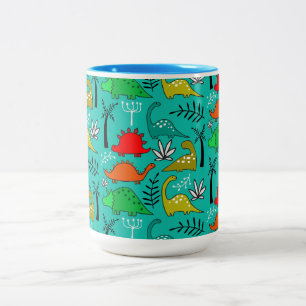 Little Kids Dinosaur Nursery Decor Two-Tone Coffee Mug