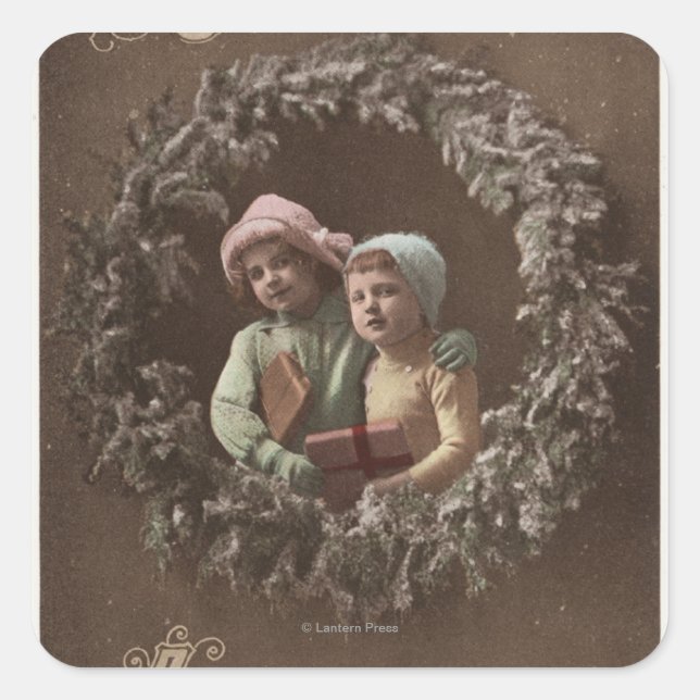 Little Kids in Armclasp Square Sticker (Front)