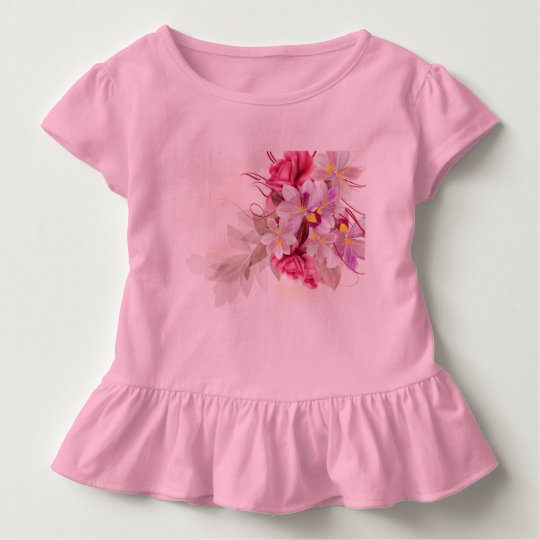 Little kids tshirt with Folk flowers