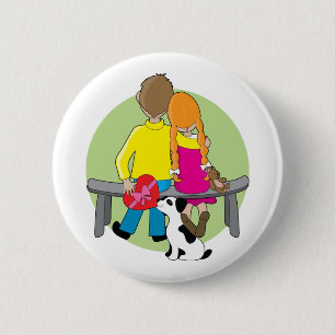 Little Kids Valentine 2 Inch Round Button