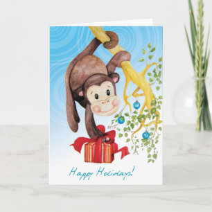 Little Kima Monkey Holiday Card