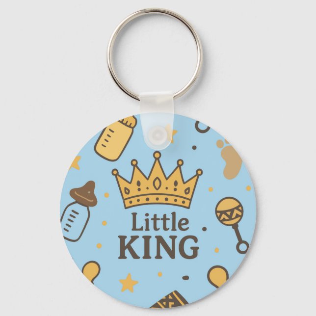 Little King Baby Shower  Keychain (Front)