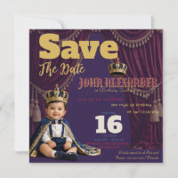 Little King First Birthday Invitation