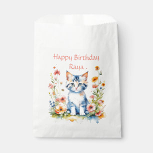Little Kitten Girl's Birthday Party Personalized Favour Bag