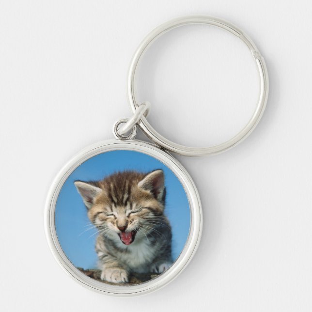 Little Kitten in a Tree Keychain (Front)
