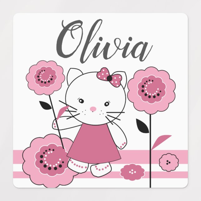Little kitten, kitten, cute, for girl, baby, pink (Design 1)