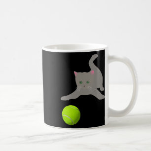 Little Kitten Playing With A Tennis Byll Cat Coffee Mug