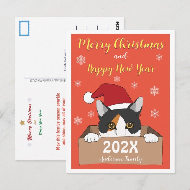 Little Kitty Christmas Postcard (Front/Back)