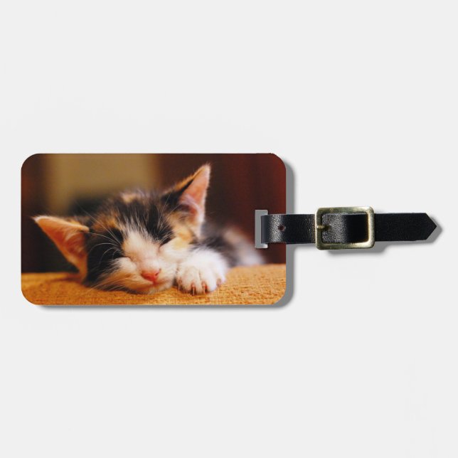 Little Kitty Sleeping Luggage Tag (Front Horizontal)