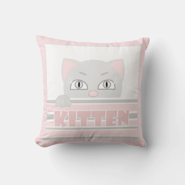Little kitty throw pillow (Front)